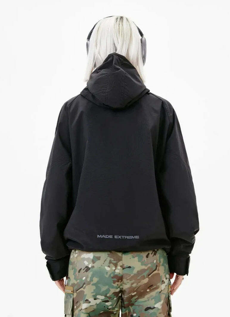 Y2K Aesthetic Coquette Style Windbreaker Jacket - Grunge, Pastel Goth, Old