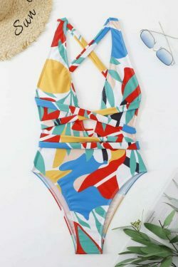 Y2K Aesthetic Coquette Style Women's Printed One-Piece Sexy Bikini
