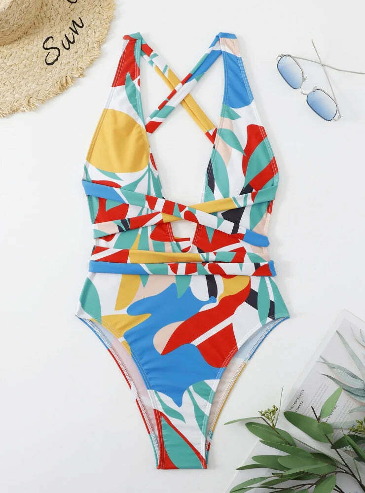 Y2K Aesthetic Coquette Style Women's Printed One-Piece Sexy Bikini Y2K Aesthetic Coquette Style Women's Printed One-Piece Sexy Bikini