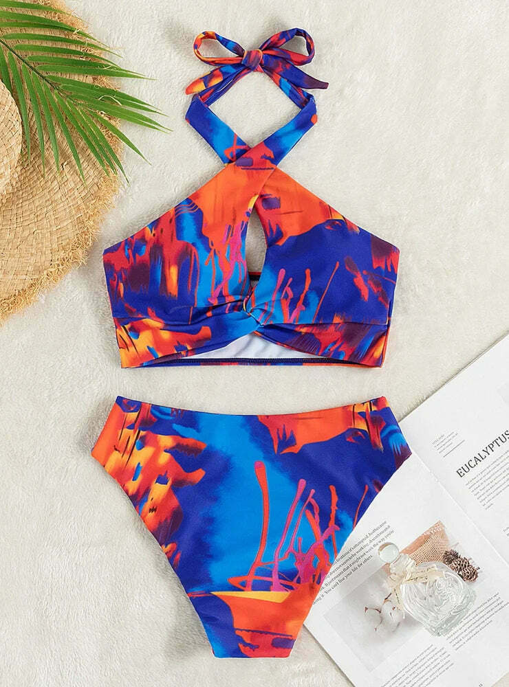Y2K Aesthetic Coquette Style Women's Sexy Print Swimsuit Bikini Y2K Aesthetic Coquette Style Women's Sexy Print Swimsuit Bikini
