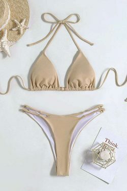 Y2K Aesthetic Coquette Style Women's Sexy Solid Color Bikini
