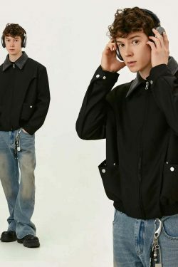 Y2K Aesthetic Coquette Style Zip-Up Jacket - Grunge Fashion with Pastel Goth Vibes