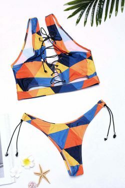 Y2K Aesthetic Coquette Tankini Top with Drawstring Detail - Women's Fashion