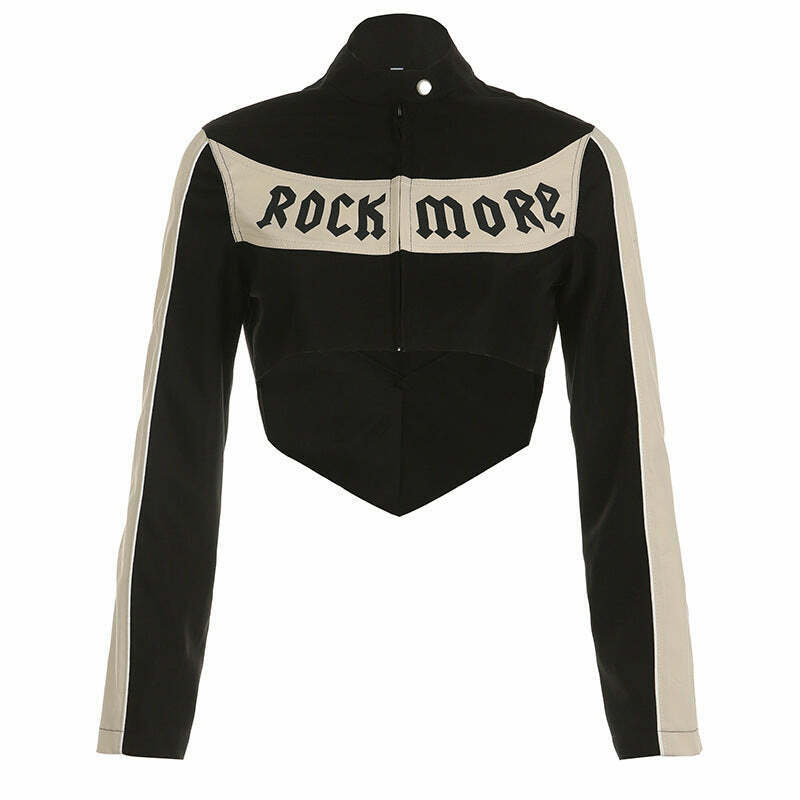 Y2K Aesthetic Coquette Zipper Jacket for Women - Grunge Style Motorcycle Fashion Y2K Aesthetic Coquette Zipper Jacket for Women - Grunge Style Motorcycle Fashion