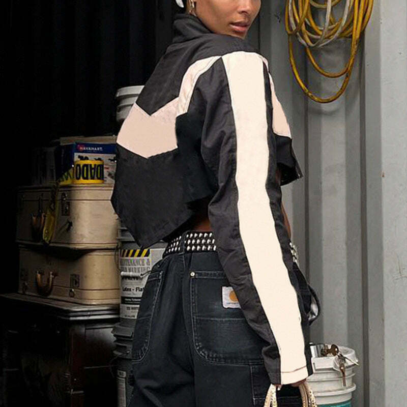 Y2K Aesthetic Coquette Zipper Jacket for Women - Grunge Style Motorcycle Fashion Y2K Aesthetic Coquette Zipper Jacket for Women - Grunge Style Motorcycle Fashion