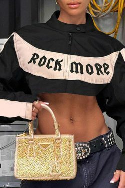 Y2K Aesthetic Coquette Zipper Jacket for Women - Grunge Style Motorcycle Fashion