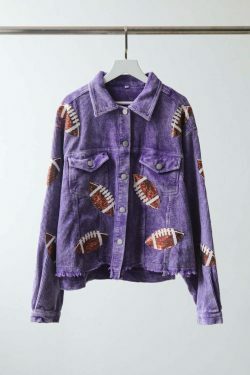 Y2K Aesthetic Corduroy Jacket with Coquette Style and Grunge Vibes