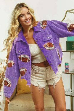 Y2K Aesthetic Corduroy Jacket with Coquette Style and Grunge Vibes