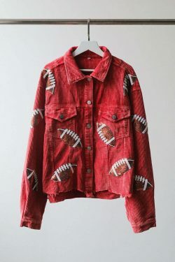 Y2K Aesthetic Corduroy Jacket with Coquette Style and Grunge Vibes