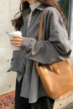 Y2K Aesthetic Corduroy Shirt: Coquette & Grunge Style, Cute Tops, Cargo Skirt, Old Money Vibes