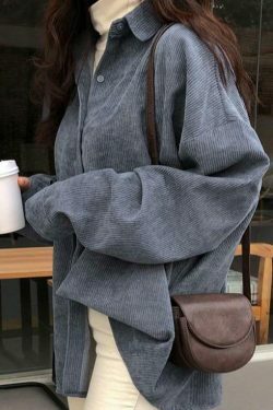 Y2K Aesthetic Corduroy Shirt: Coquette & Grunge Style, Cute Tops, Cargo Skirt, Old Money Vibes