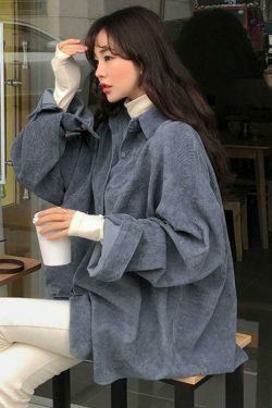 Y2K Aesthetic Corduroy Shirt: Coquette & Grunge Style, Cute Tops, Cargo Skirt, Old Money Vibes