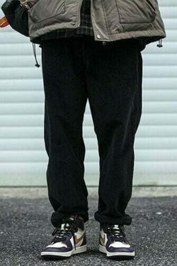 Y2K Aesthetic Corduroy Trousers for Women - Coquette & Grunge Style Cargo Skirt with Old Money Vibes