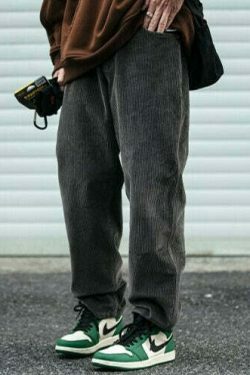 Y2K Aesthetic Corduroy Trousers for Women - Coquette & Grunge Style Cargo Skirt with Old Money Vibes