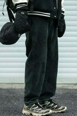 Y2K Aesthetic Corduroy Trousers for Women - Coquette & Grunge Style Cargo Skirt with Old Money Vibes