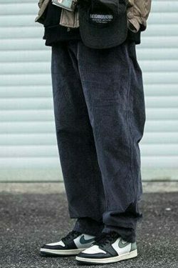 Y2K Aesthetic Corduroy Trousers for Women - Coquette & Grunge Style Cargo Skirt with Old Money Vibes