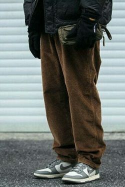 Y2K Aesthetic Corduroy Trousers for Women - Coquette & Grunge Style Cargo Skirt with Old Money Vibes