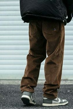 Y2K Aesthetic Corduroy Trousers for Women - Coquette & Grunge Style Cargo Skirt with Old Money Vibes