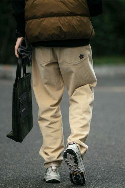 Y2K Aesthetic Corduroy Trousers for Women - Coquette & Grunge Style Cargo Skirt with Old Money Vibes