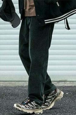 Y2K Aesthetic Corduroy Trousers for Women - Coquette & Grunge Style Cargo Skirt with Old Money Vibes