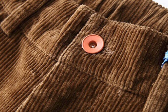 Y2K Aesthetic Corduroy Trousers for Women - Coquette & Grunge Style Cargo Skirt with Old Money Vibes Y2K Aesthetic Corduroy Trousers for Women - Coquette & Grunge Style Cargo Skirt with Old Money Vibes