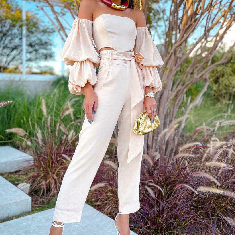 Y2K Aesthetic Cotton and Linen One-Shoulder Casual Suit - Coquette Grunge with Pastel Goth Vibes Y2K Aesthetic Cotton and Linen One-Shoulder Casual Suit - Coquette Grunge with Pastel Goth Vibes