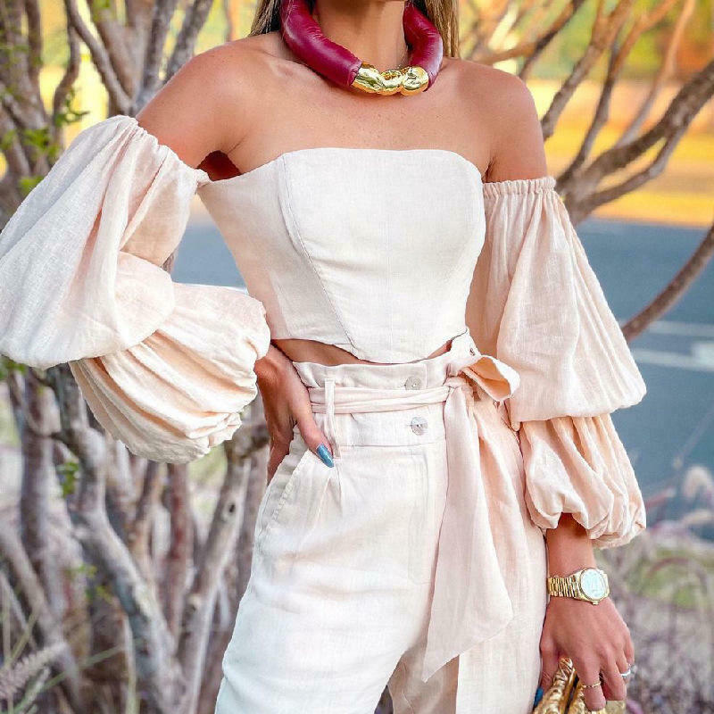 Y2K Aesthetic Cotton and Linen One-Shoulder Casual Suit - Coquette Grunge with Pastel Goth Vibes Y2K Aesthetic Cotton and Linen One-Shoulder Casual Suit - Coquette Grunge with Pastel Goth Vibes