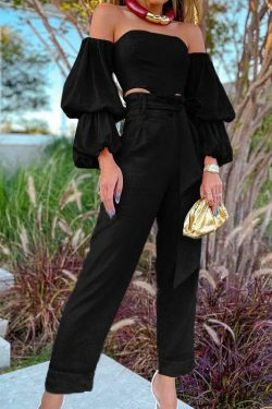 Y2K Aesthetic Cotton and Linen One-Shoulder Casual Suit - Coquette Grunge with Pastel Goth Vibes