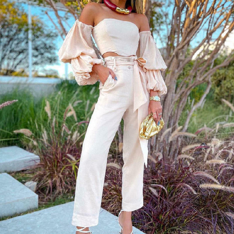 Y2K Aesthetic Cotton and Linen One-Shoulder Casual Suit - Coquette Grunge with Pastel Goth Vibes Y2K Aesthetic Cotton and Linen One-Shoulder Casual Suit - Coquette Grunge with Pastel Goth Vibes