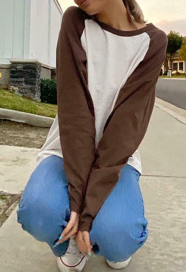 Y2K Aesthetic Crew Neck Raglan Sleeve Tee for Women - Coquette & Grunge Style Fashion