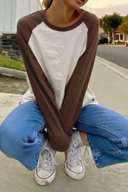 Y2K Aesthetic Crew Neck Raglan Sleeve Tee for Women - Coquette & Grunge Style Fashion