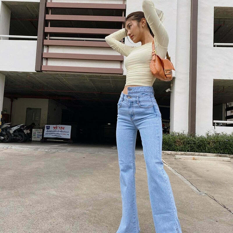 Y2K Aesthetic Crishelle Ruched Bodycon Top - Coquette Style Grunge Fashion Cute Tops & Cargo Skirt