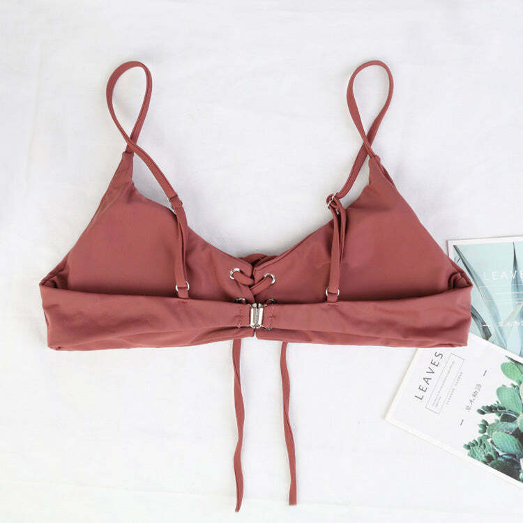 Y2K Aesthetic Criss Cross Underwire Cami Bikini Set Y2K Aesthetic Criss Cross Underwire Cami Bikini Set