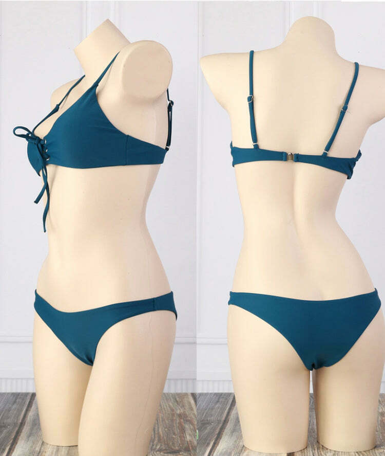 Y2K Aesthetic Criss Cross Underwire Cami Bikini Set Y2K Aesthetic Criss Cross Underwire Cami Bikini Set