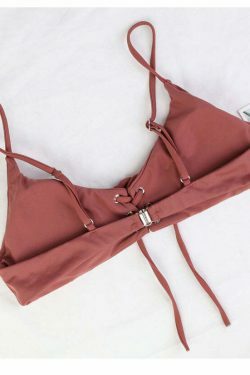 Y2K Aesthetic Criss Cross Underwire Cami Bikini Set