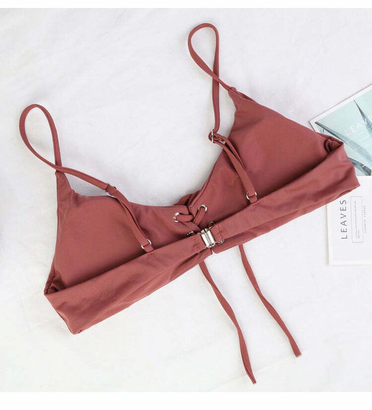 Y2K Aesthetic Criss Cross Underwire Cami Bikini Set Y2K Aesthetic Criss Cross Underwire Cami Bikini Set