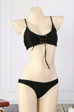 Y2K Aesthetic Criss Cross Underwire Cami Bikini Set