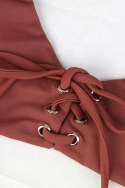 Y2K Aesthetic Criss Cross Underwire Cami Bikini Set