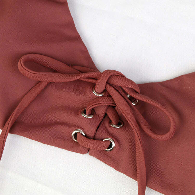 Y2K Aesthetic Criss Cross Underwire Cami Bikini Set Y2K Aesthetic Criss Cross Underwire Cami Bikini Set