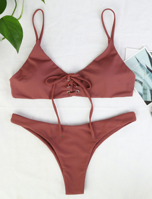 Y2K Aesthetic Criss Cross Underwire Cami Bikini Set Y2K Aesthetic Criss Cross Underwire Cami Bikini Set