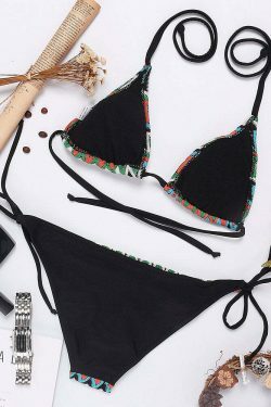 Y2K Aesthetic Crochet Backless String Bikini - Coquette Grunge Fashion & Pastel Goth Vibes