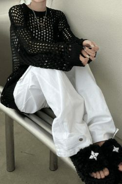 Y2K Aesthetic Crochet Knit Top: Coquette & Grunge Style, Pastel Goth, Cargo Skirt, Old Money, Pre