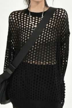 Y2K Aesthetic Crochet Knit Top: Coquette & Grunge Style, Pastel Goth, Cargo Skirt, Old Money, Pre