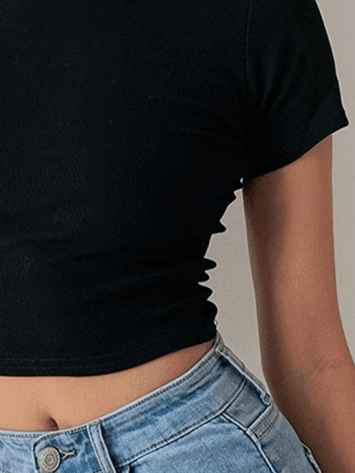 Y2K Aesthetic Crop Top: Coquette Style Grunge Fashion with Pastel Goth Vibes Y2K Aesthetic Crop Top: Coquette Style Grunge Fashion with Pastel Goth Vibes