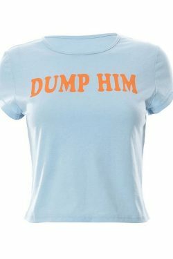 Y2K Aesthetic Crop Top in Letter Pattern - Women's Niche Fashion