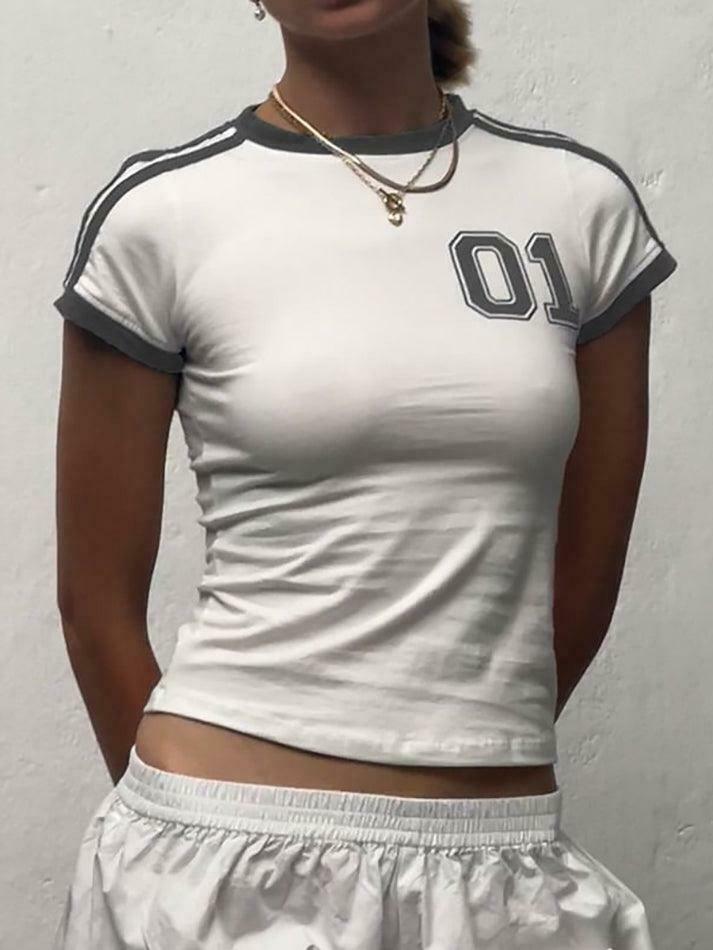 Y2K Aesthetic Crop Top with Contrast Trim - Coquette Style Grunge Fashion - Cute Pastel Goth Outfit Y2K Aesthetic Crop Top with Contrast Trim - Coquette Style Grunge Fashion - Cute Pastel Goth Outfit