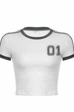 Y2K Aesthetic Crop Top with Contrast Trim - Coquette Style Grunge Fashion - Cute Pastel Goth Outfit