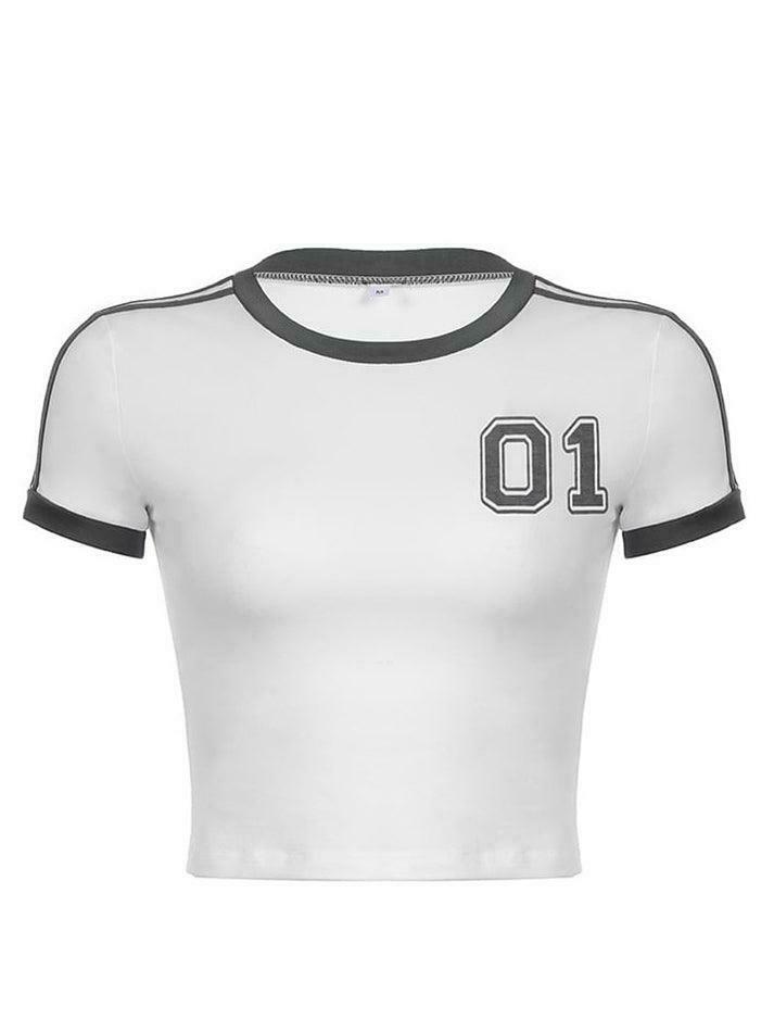 Y2K Aesthetic Crop Top with Contrast Trim - Coquette Style Grunge Fashion - Cute Pastel Goth Outfit Y2K Aesthetic Crop Top with Contrast Trim - Coquette Style Grunge Fashion - Cute Pastel Goth Outfit