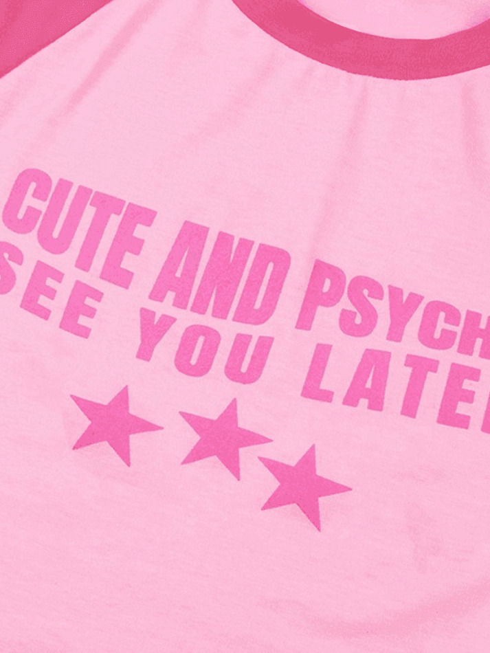 Y2K Aesthetic Cropped Graphic Raglan Tee - Coquette Style Grunge Fashion Women's Top Y2K Aesthetic Cropped Graphic Raglan Tee - Coquette Style Grunge Fashion Women's Top