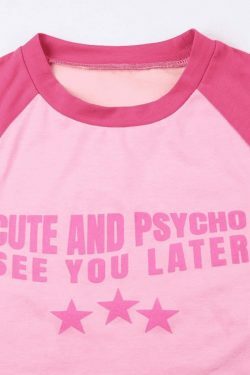 Y2K Aesthetic Cropped Graphic Raglan Tee - Coquette Style Grunge Fashion Women's Top